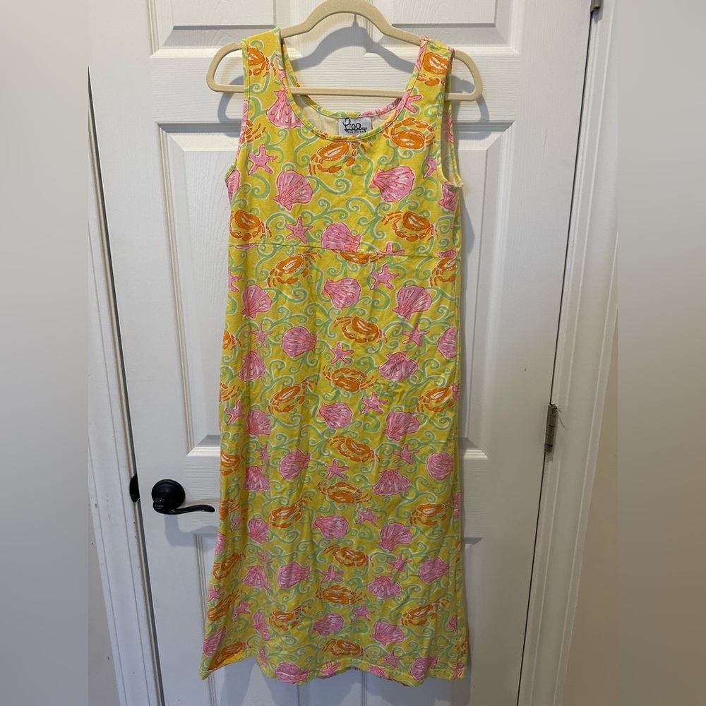 Vintage Lilly Pulitzer. Knit maxi dress. Print: Sunrise Sanbar
